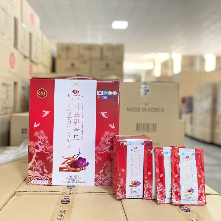 Nước Hồng Sâm Saffron Đông Trùng Hạ Thảo 60 gói x 70ml